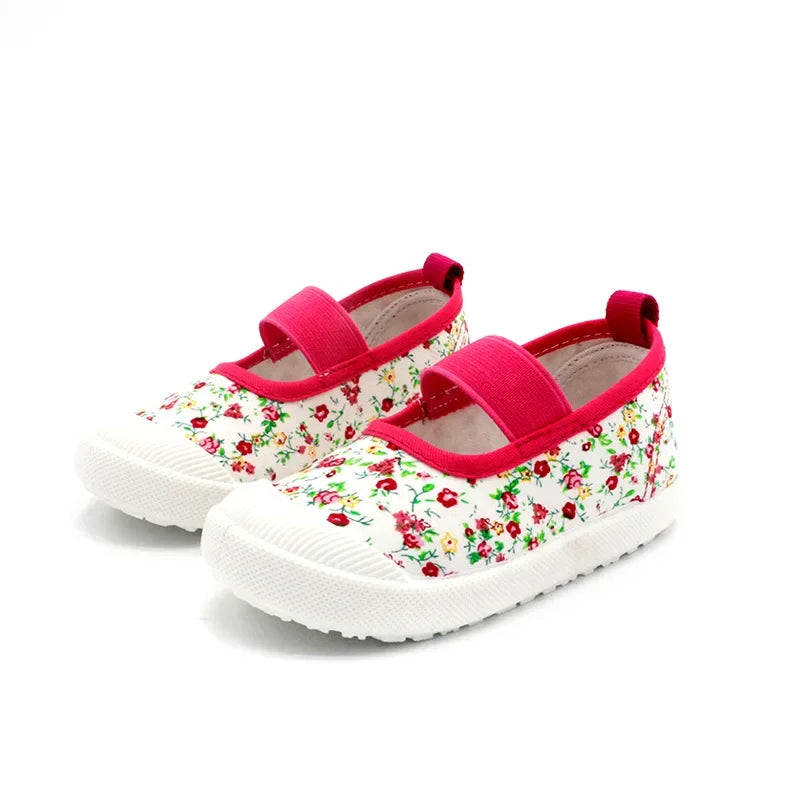 Girls Floral Casual Sneakers