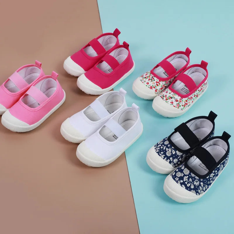 Girls Floral Casual Sneakers