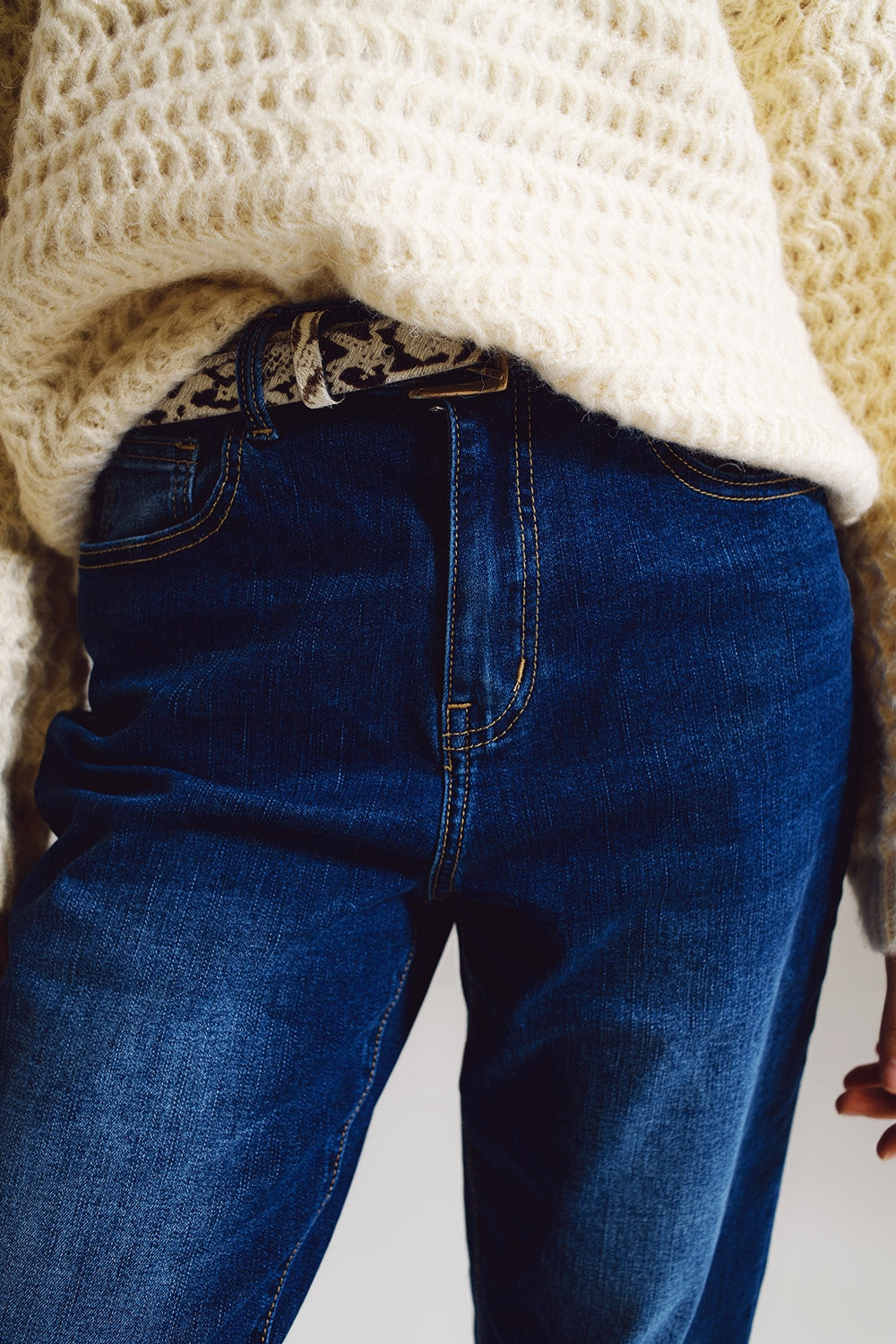 High Waisted Mom Jean in Medium Wash